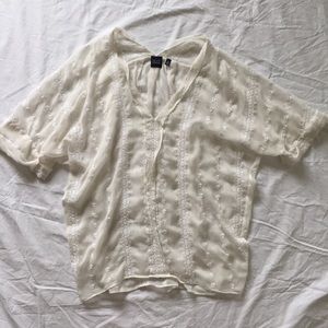 BOGO Saks Fifth Ave Sheer Embroidered Blouse